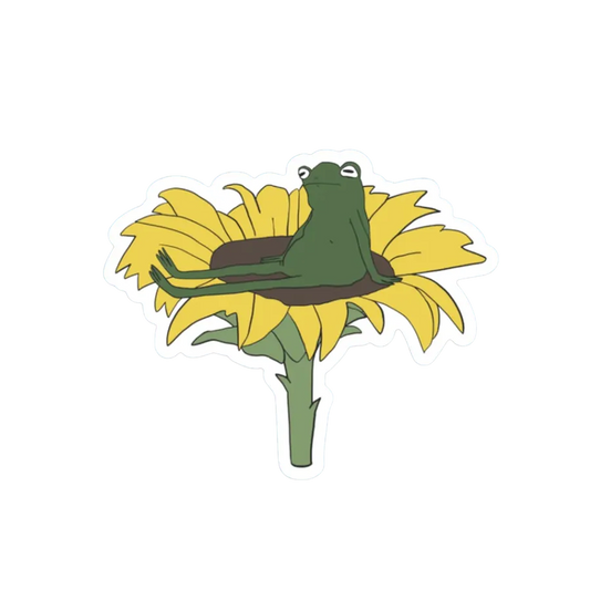 SUNFLOWER HANGS FROG STICKER