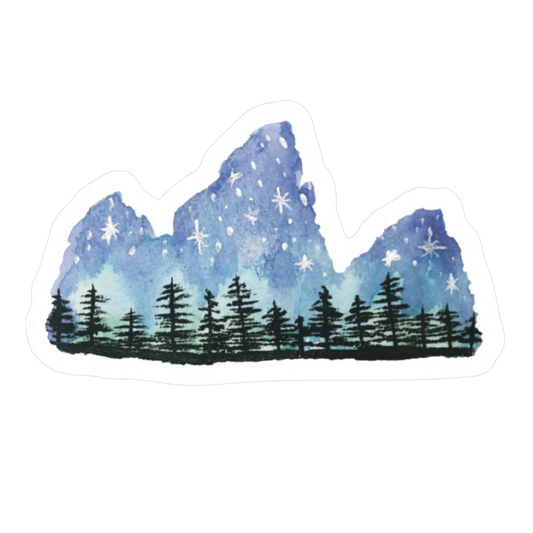 Tetons Starry Night Sticker