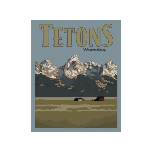 Tetons Wyoming Poster Sticker