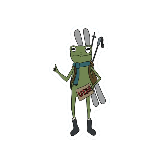 UTAH SKIING HITCHHIKER FROG STICKER