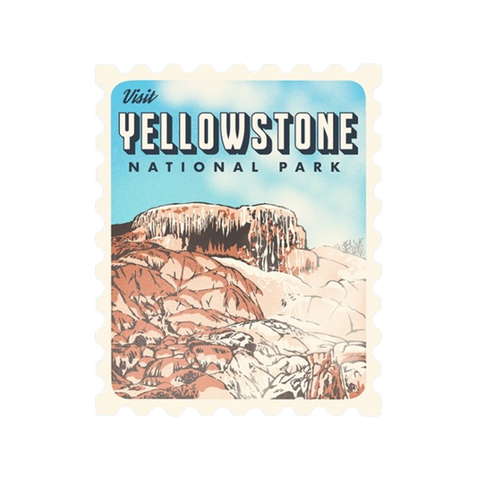 Visit Yellowstone Retro Stamp Sticker
