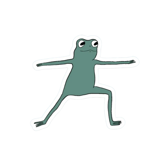 WARRIOR 2 YOGA FROG STICKER