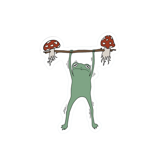 WEIGHT LIFTING FROG STICKER