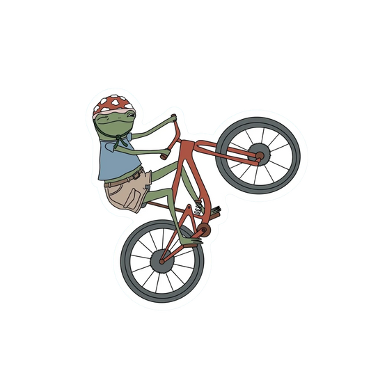 WHEELIE FROG BIKING STICKER