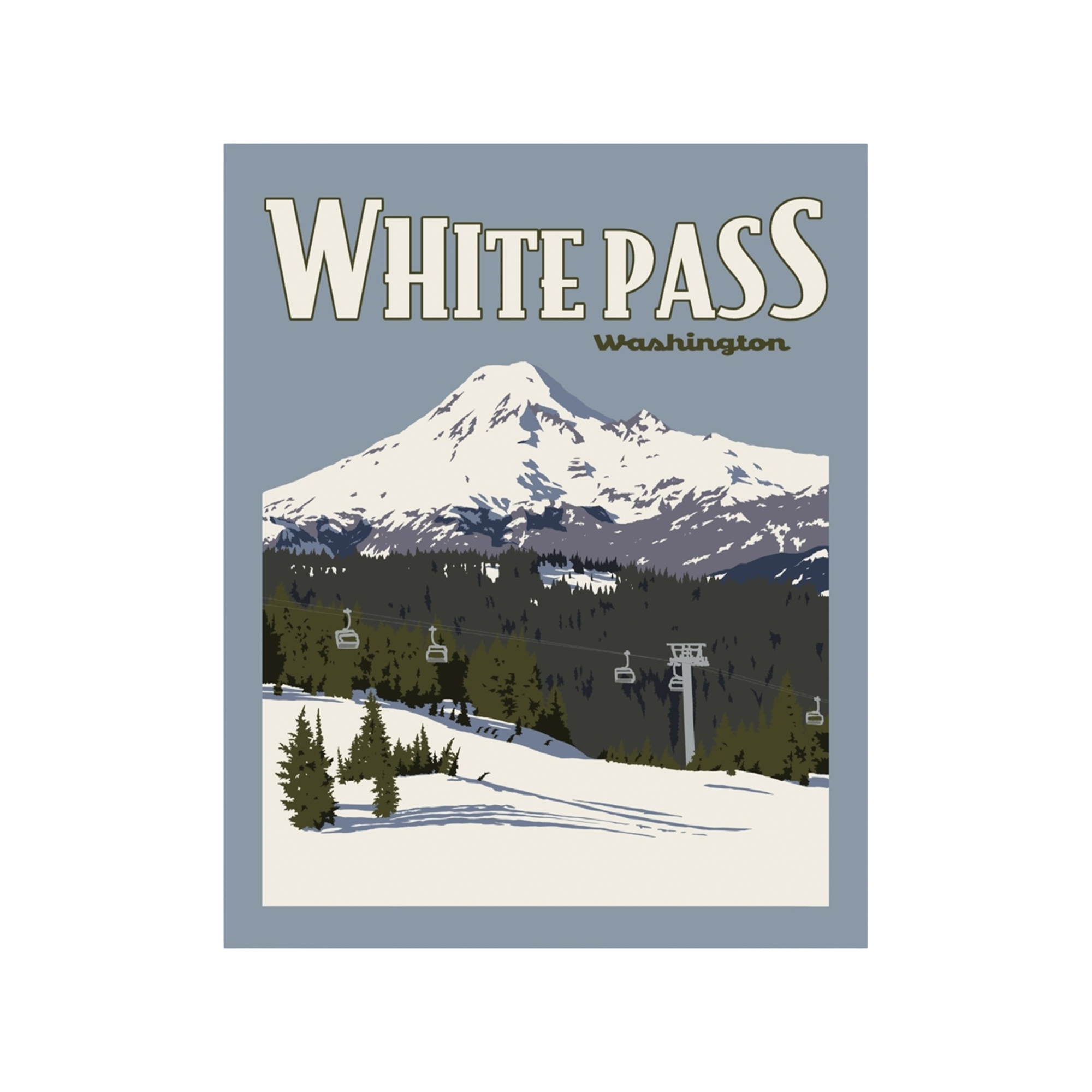 White Pass Poster Sticker – Blue Bison Apparel