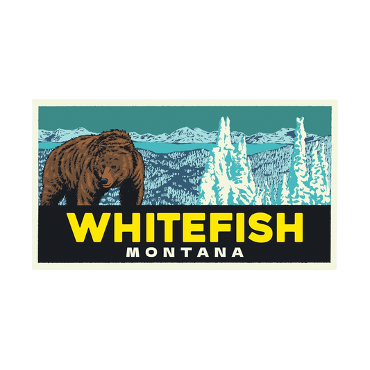 Whitefish Montana Grizzly Sticker