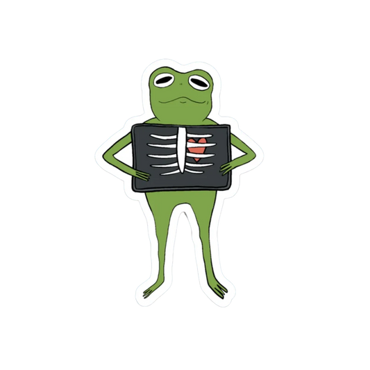 X RAY HEART FROG STICKER