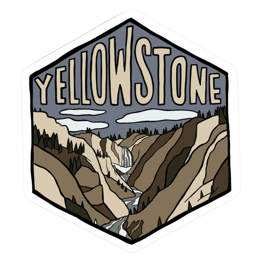 Yellowstone National Park Hexagon Sticker