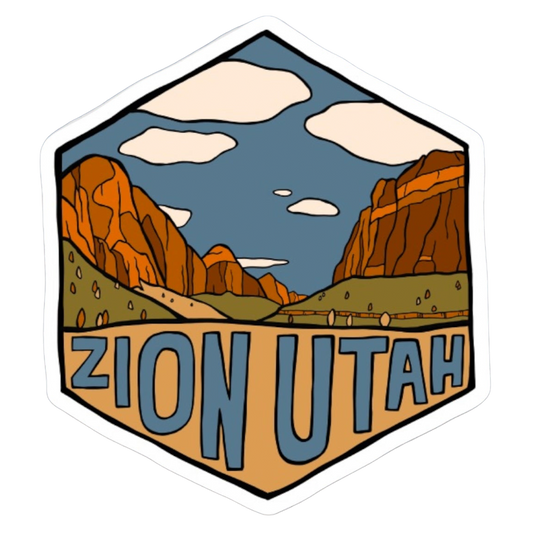 Zion National Park Utah Hexagon Sticker